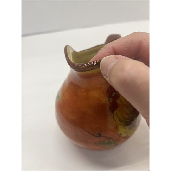 Maxcera Ceramic Rooster And Sunflower Creamer and Sugar Set - Picture 4 of 12